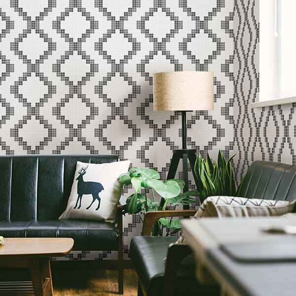 Mosaic Black Grid Wallpaper - York Wallcoverings - 2716-23864 - York Wallcoverings Wallpaper