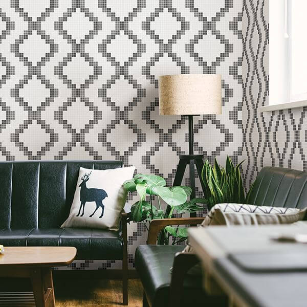 mosaic-black-grid-wallpaper-york-wallcoverings-2716-23864 - York Wallcoverings Wallpaper