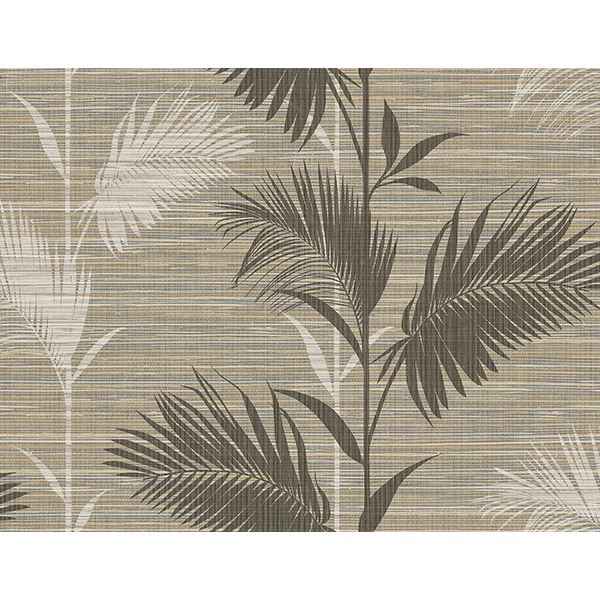 Away Brown Palm Wallpaper - York Wallcoverings - PS40306