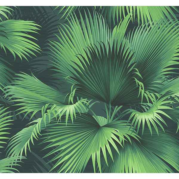 Endless Dark Green Palm Wallpaper - York Wallcoverings - PS40104 - York Wallcoverings Wallpaper
