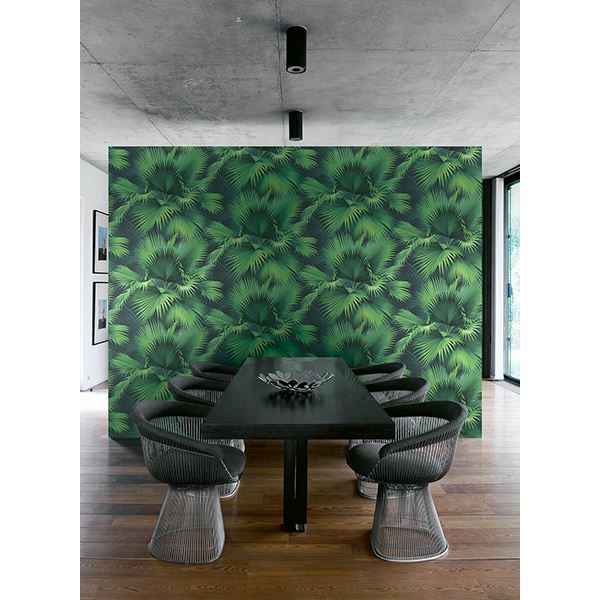 Endless Dark Green Palm Wallpaper - York Wallcoverings - PS40104 - York Wallcoverings Wallpaper