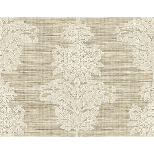 pineapple-grove-brown-damask-wallpaper-york-wallcoverings-ps40706 - York Wallcoverings Wallpaper