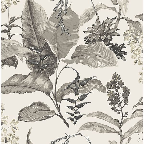 maui-white-botanical-wallpaper-york-wallcoverings-ps41800 - York Wallcoverings Papel pintado