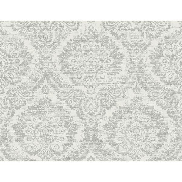 kauai-grey-damask-wallpaper-york-wallcoverings-ps41908 - York Wallcoverings Wallpaper