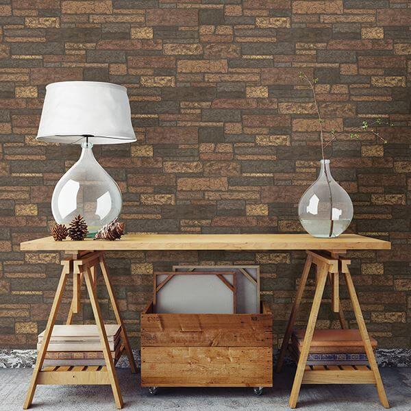 clayton-charcoal-stone-texture-wallpaper-york-wallcoverings-2718-41394 - York Wallcoverings Wallpaper