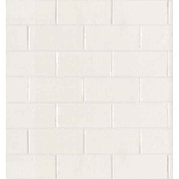 Paintable White Tile Wallpaper - York Wallcoverings - 2704-21399