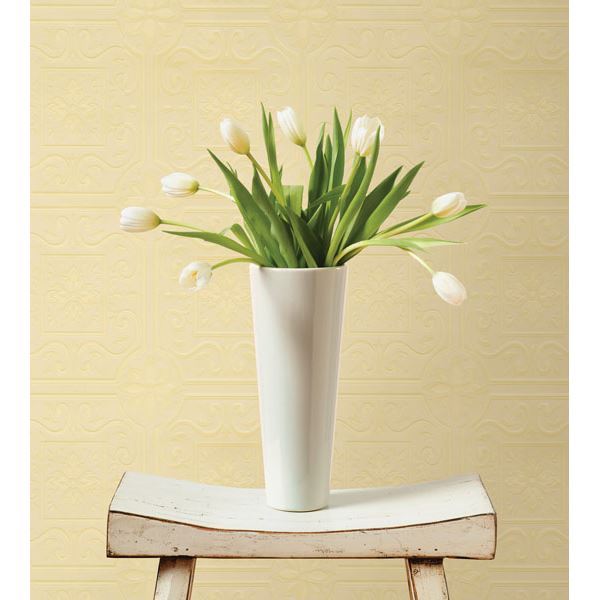 talavera-white-flower-tile-paintable-wallpaper-york-wallcoverings-2704-59001 - York Wallcoverings Papel pintado