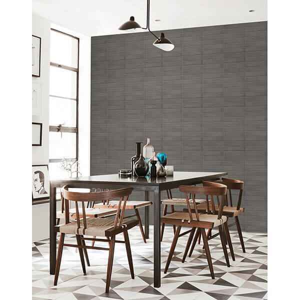 Midcentury Modern Dark Grey Brick Wallpaper - York Wallcoverings - 2540-24025 - York Wallcoverings Wallpaper
