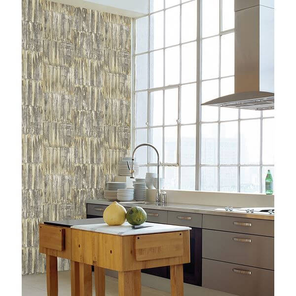 patina-panels-yellow-metal-wallpaper-york-wallcoverings-2540-24065 - York Wallcoverings Wallpaper
