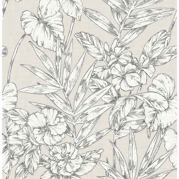 Fiji Beige Floral Wallpaper - York Wallcoverings - 2744-24104