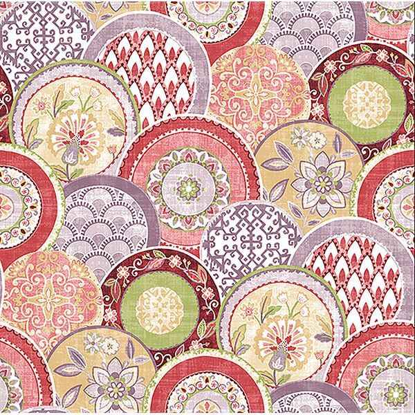Laguna Pink Plate Wallpaper - York Wallcoverings - 2744-24149 - York Wallcoverings Wallpaper
