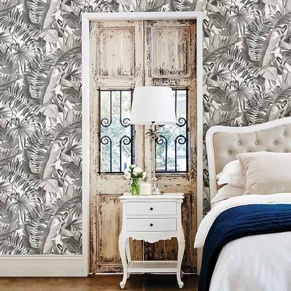 Alfresco Black Palm Leaf Wallpaper - York Wallcoverings - 2744-24134 - York Wallcoverings Wallpaper