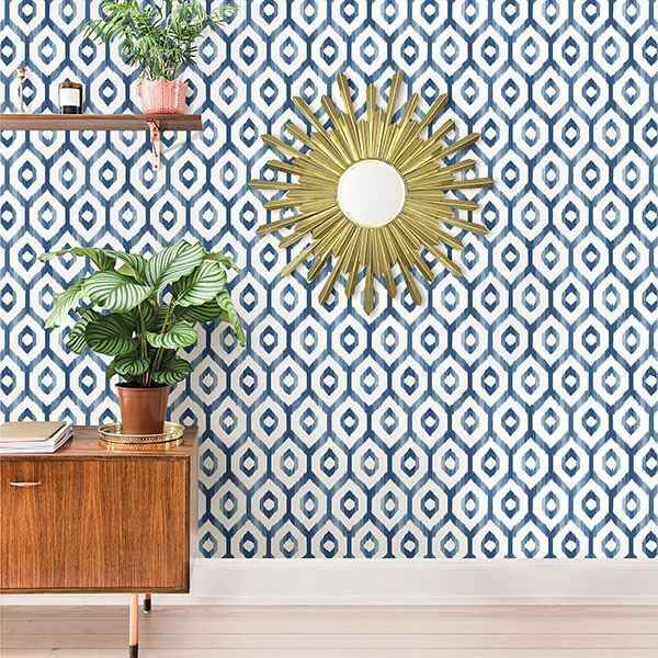 Lucia Blue Diamond Wallpaper - York Wallcoverings - 2744-24143 - York Wallcoverings Wallpaper