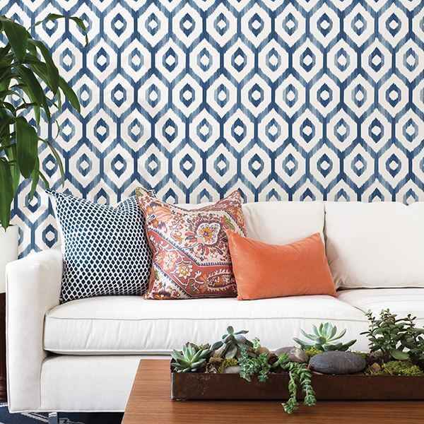 Lucia Blue Diamond Wallpaper - York Wallcoverings - 2744-24143 - York Wallcoverings Wallpaper