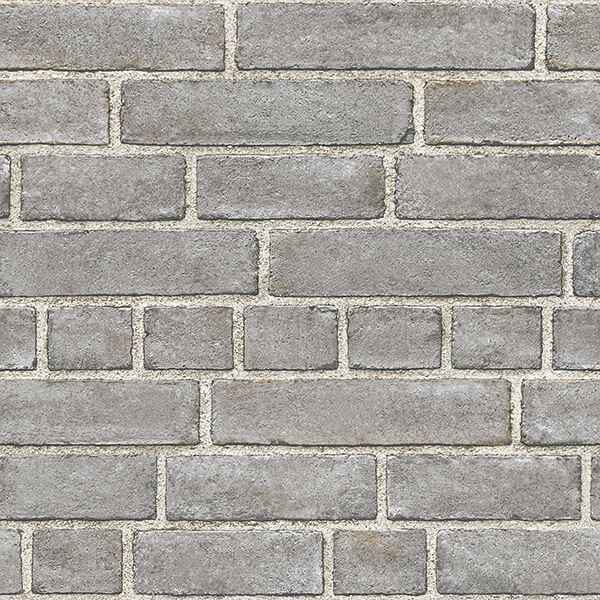 Grey Brick Facade Peel and Stick Wallpaper - York Wallcoverings - NU2236 - York Wallcoverings Wallpaper