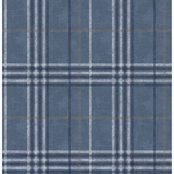 Rockefeller Navy Plaid Wallpaper - York Wallcoverings - 3114-003311 - York Wallcoverings Wallpaper