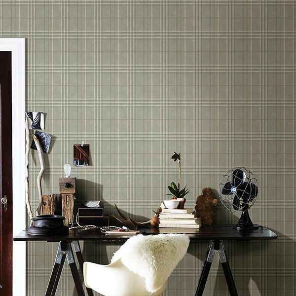 Rockefeller Sage Plaid Wallpaper - York Wallcoverings - 3114-003316 - York Wallcoverings Wallpaper
