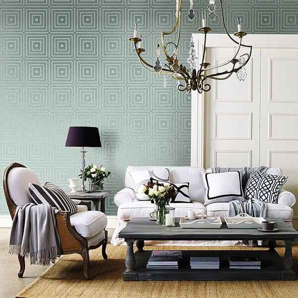 Luminous Ice Beaded Geometric Wallpaper - York Wallcoverings - 2763-87318 - York Wallcoverings Wallpaper