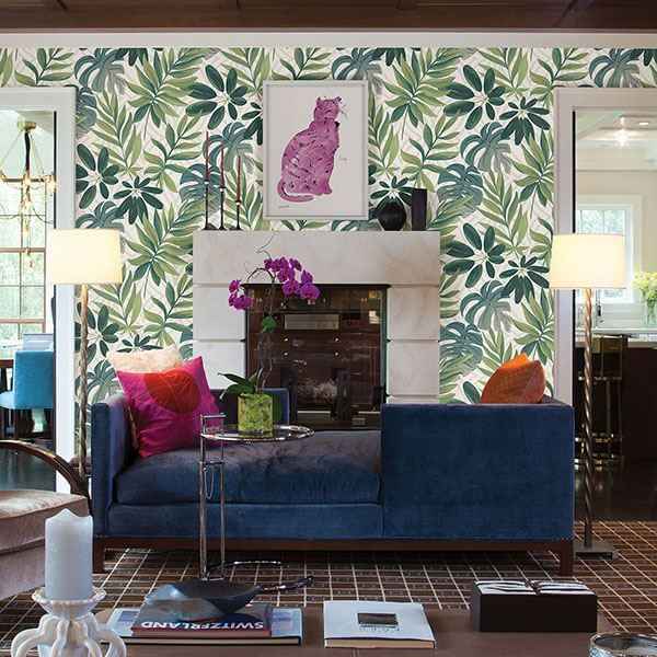 Nocturnum White Leaf Wallpaper - York Wallcoverings - 2763-24200 - York Wallcoverings Wallpaper
