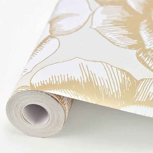 Fanciful Gold Floral Wallpaper - York Wallcoverings - 2763-24241 - York Wallcoverings Wallpaper