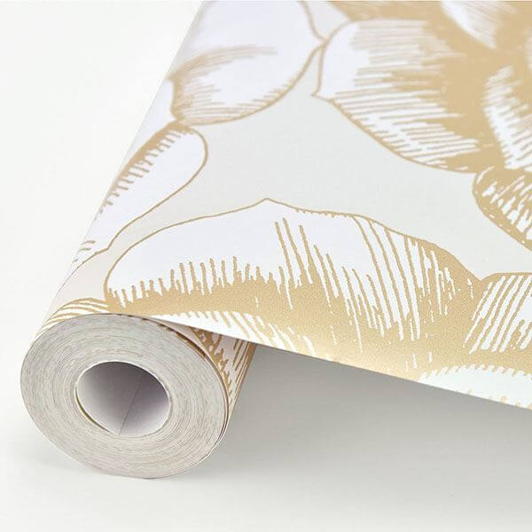 fanciful-gold-floral-wallpaper-york-wallcoverings-2763-24241 - York Wallcoverings Papel pintado