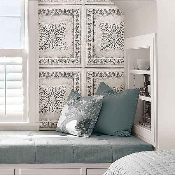 Reclaimed Tin Peel & Stick Wallpaper - York Wallcoverings - NU2495 - York Wallcoverings Wallpaper