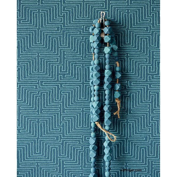 Geometric Teal Kairo Wallpaper - York Wallcovering