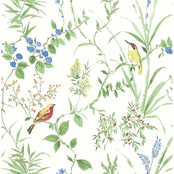 imperial-garden-multicolor-botanical-wallpaper-york-wallcoverings-3117-24173 - York Wallcoverings Papel pintado