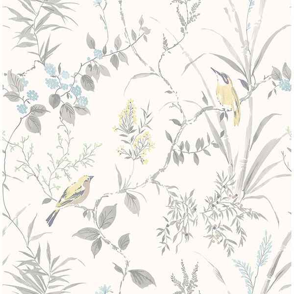 Imperial Garden Grey Botanical Wallpaper - York Wallcoverings - 3117-24172 - York Wallcoverings Wallpaper