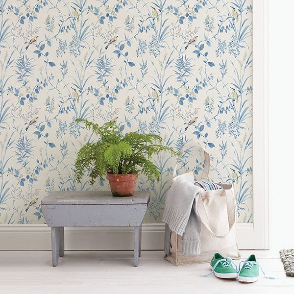 imperial-garden-blue-botanical-wallpaper-york-wallcoverings-3117-24170 - York Wallcoverings Wallpaper