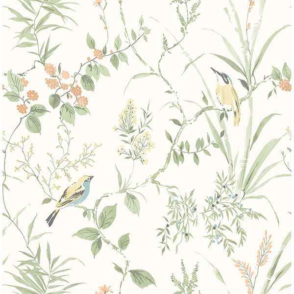 Imperial Garden Light Green Botanical Wallpaper - York Wallcoverings - 3117-24174 - York Wallcoverings Wallpaper