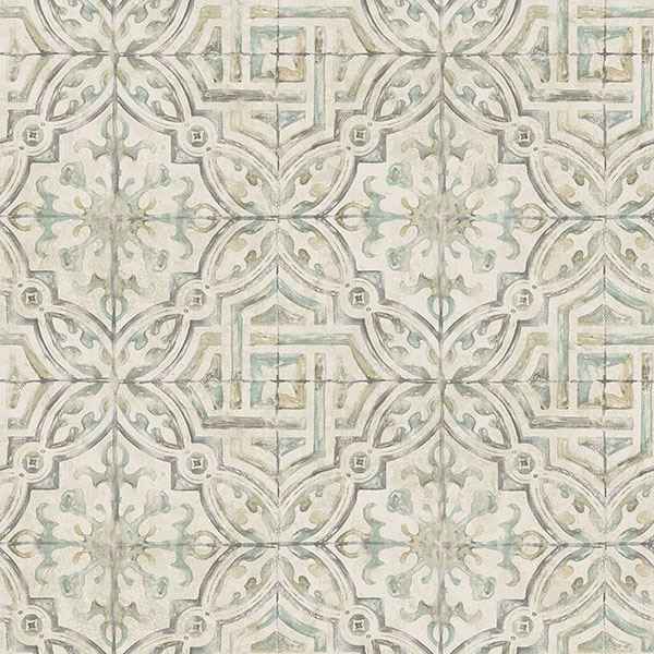 Sonoma Olive Spanish Tile Wallpaper - York Wallcoverings - 3117-12335