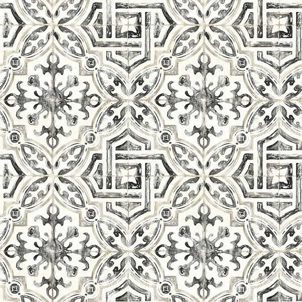 sonoma-black-spanish-tile-wallpaper-york-wallcoverings-3117-12331 - York Wallcoverings Papel pintado
