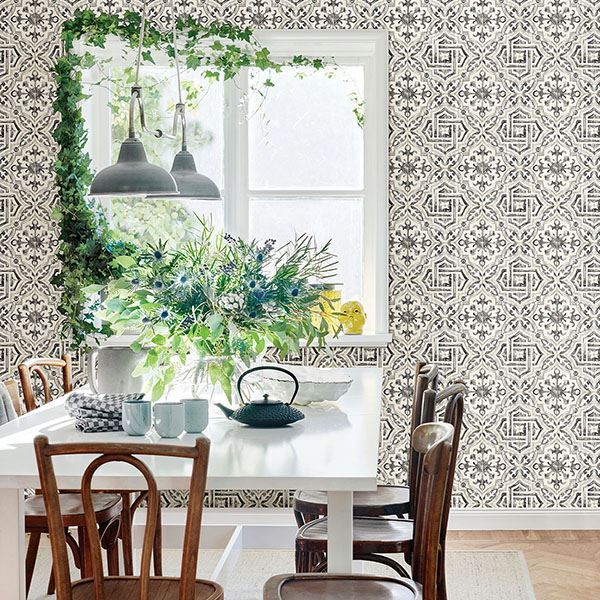 sonoma-black-spanish-tile-wallpaper-york-wallcoverings-3117-12331 - York Wallcoverings Papel pintado