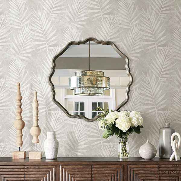 Amador Silver Palm Wallpaper - York Wallcoverings - 3117-675311 - York Wallcoverings Wallpaper