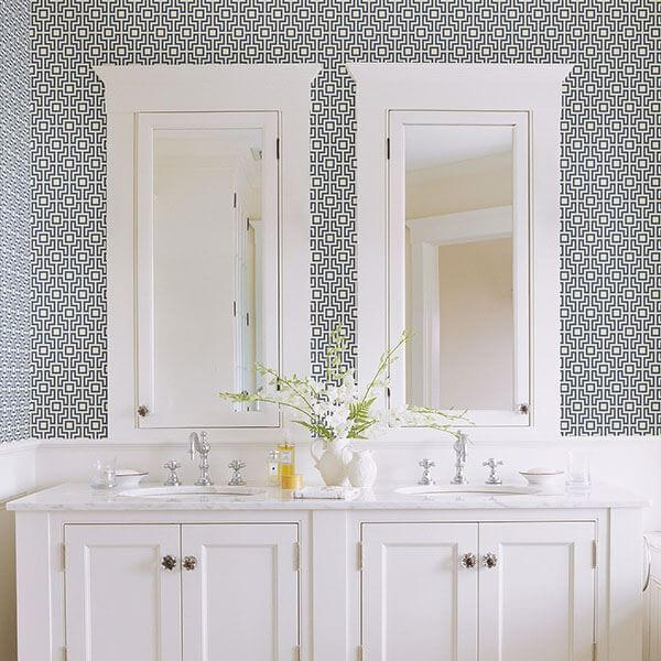 boxwood-blue-geometric-wallpaper-york-wallcoverings-2782-24535 - York Wallcoverings Papel pintado