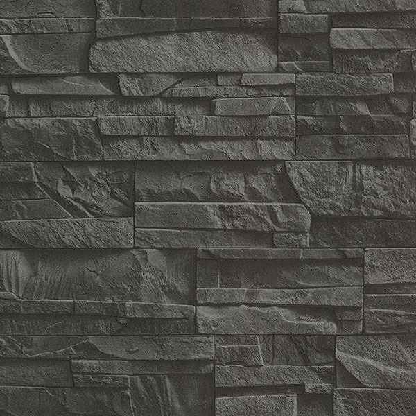 Collegiate Charcoal Stacked Slate Wallpaper - York Wallcoverings - 2774-475036 - York Wallcoverings Wallpaper