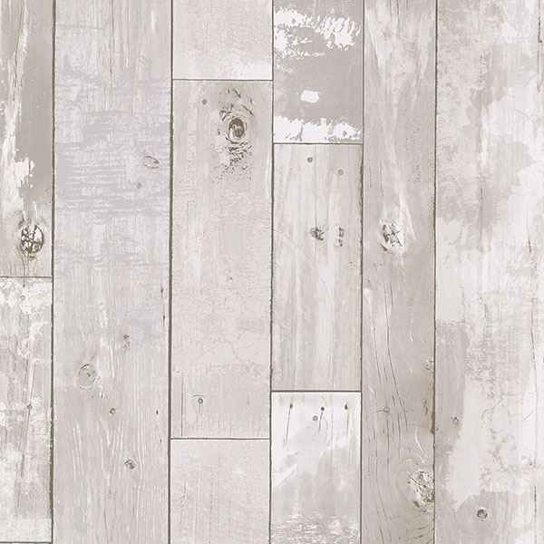 Harbored Light Grey Distressed Wood Panel Wallpaper - York Wallcoverings - 2767-20131