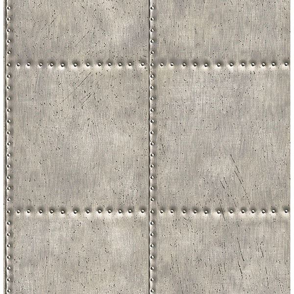 indium-silver-sheet-metal-wallpaper-york-wallcoverings-2767-22343 - York Wallcoverings Wallpaper