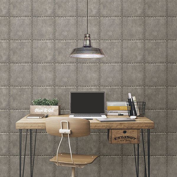 indium-silver-sheet-metal-wallpaper-york-wallcoverings-2767-22343 - York Wallcoverings Papel pintado