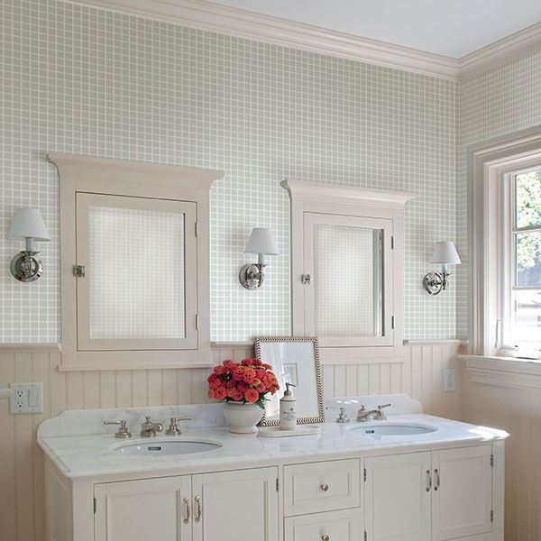 tessellate-light-blue-glass-tile-wallpaper-york-wallcoverings-2767-23786 - York Wallcoverings Papel pintado