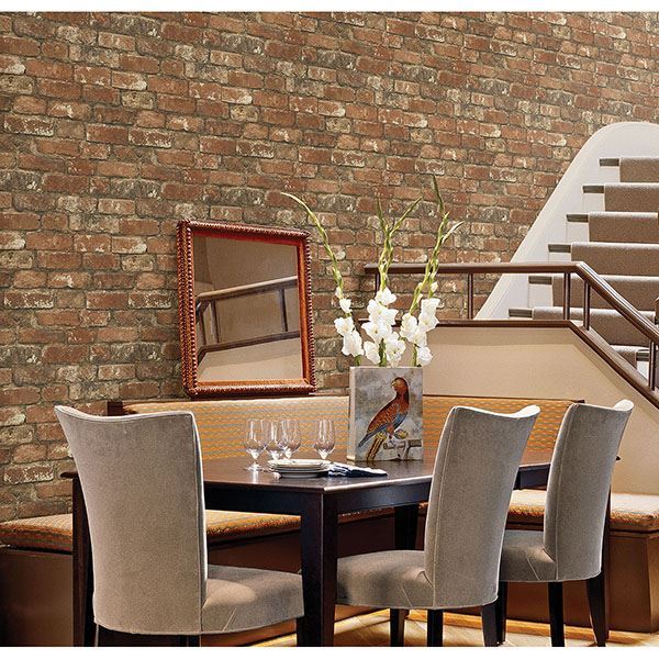 Davis Red Brick Wallpaper - York Wallcoverings - 2767-20097 - York Wallcoverings Wallpaper
