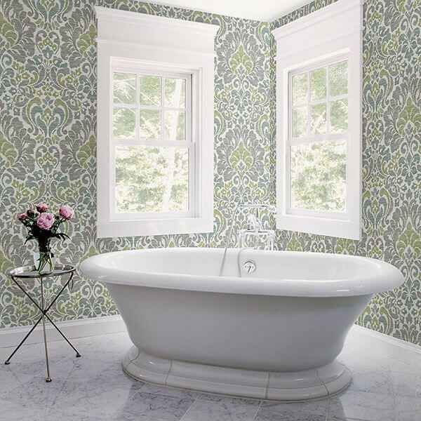 Garden of Eden Green Damask Wallpaper - York Wallcoverings - 2793-24733 - York Wallcoverings Wallpaper