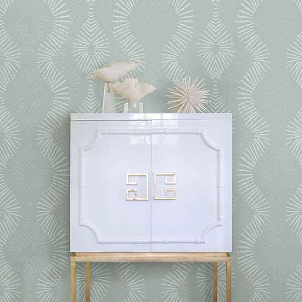 Feliz Seafoam Beaded Ogee Wallpaper - York Wallcoverings - 2793-87324 - York Wallcoverings Wallpaper