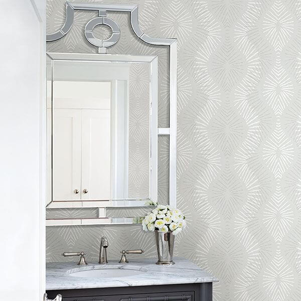 feliz-silver-beaded-ogee-wallpaper-york-wallcoverings-2793-87327 - York Wallcoverings Papel pintado