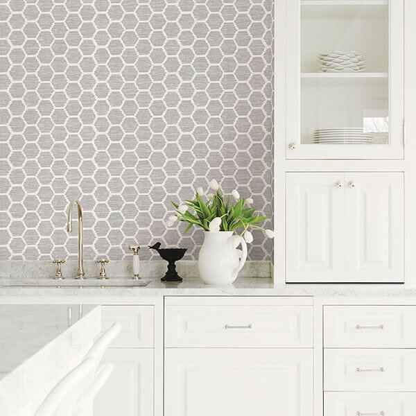Aura Lavender Honeycomb Wallpaper - York Wallcoverings - 2793-24711 - York Wallcoverings Wallpaper