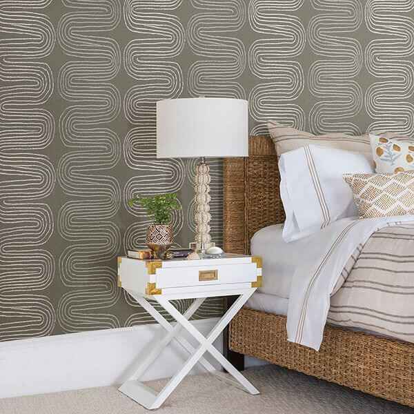 Zephyr Brown Abstract Stripe Wallpaper - York Wallcoverings - 2793-24740 - York Wallcoverings Wallpaper