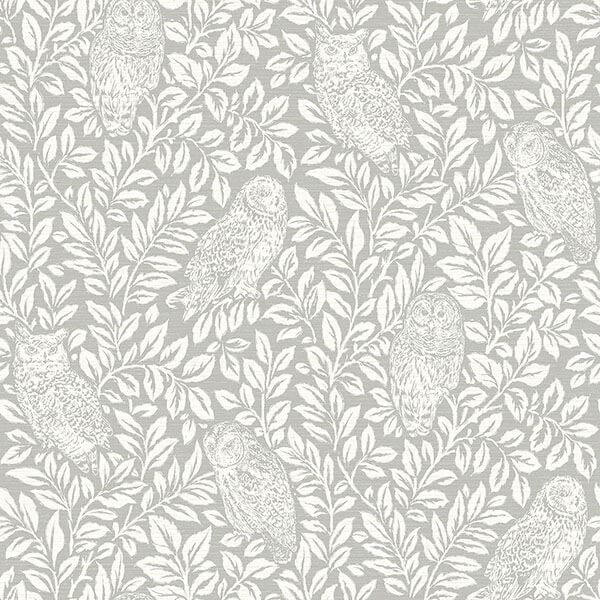 parliament-light-grey-owl-wallpaper-york-wallcoverings-3115-12411 - York Wallcoverings Papel pintado
