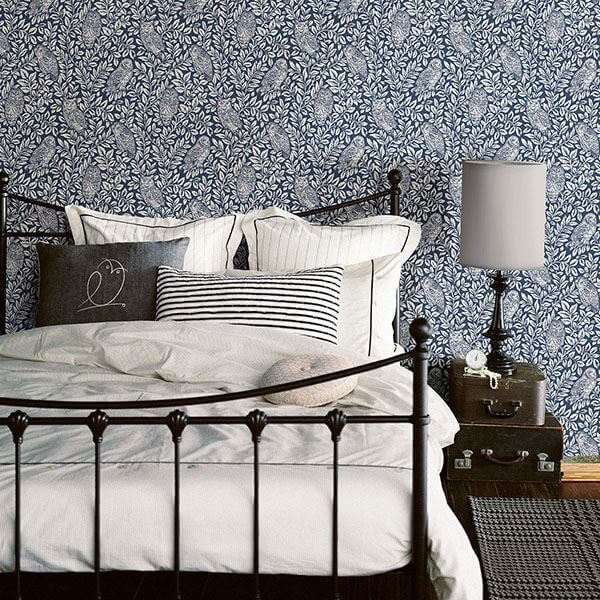 parliament-navy-owl-wallpaper-york-wallcoverings-3115-12412 - York Wallcoverings Papel pintado