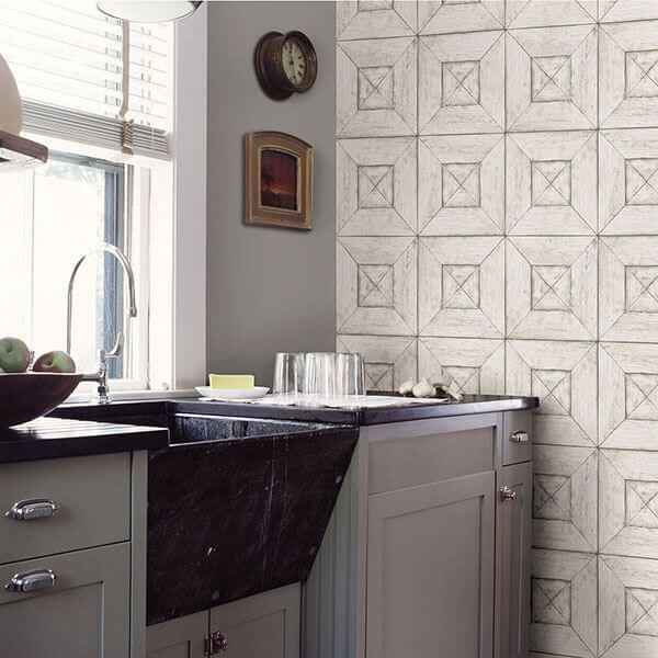 Avery Off White Wood Wallpaper - York Wallcoverings - 3115-12451 - York Wallcoverings Wallpaper